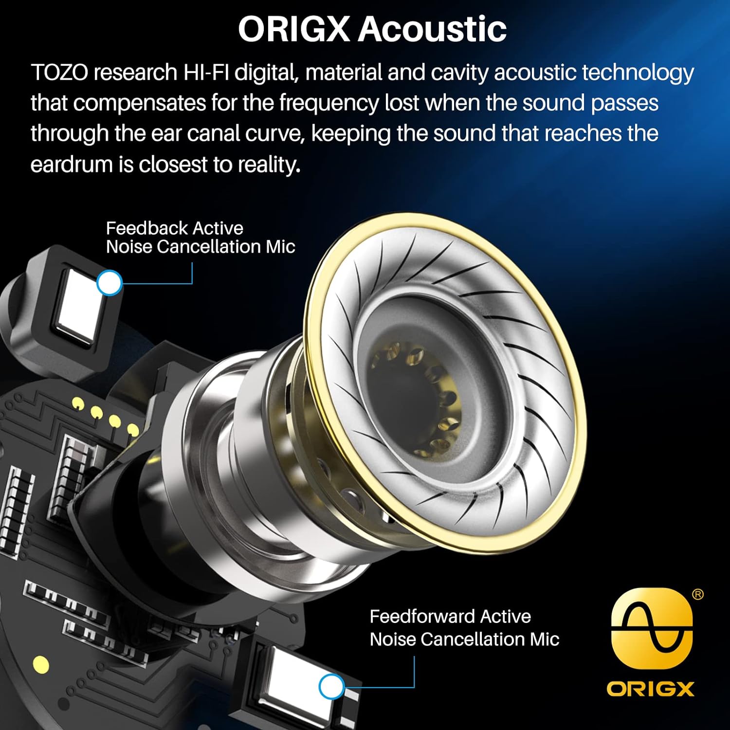 Graphic of the internal components of the earbud.